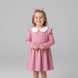 Robe courte plissée col claudine blanc fille épaules à volants Enfant CXL BY CHRISTIAN LACROIX