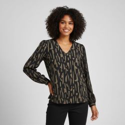 Haut manches longues col v regular fit Divya sanshelle Femme JDY