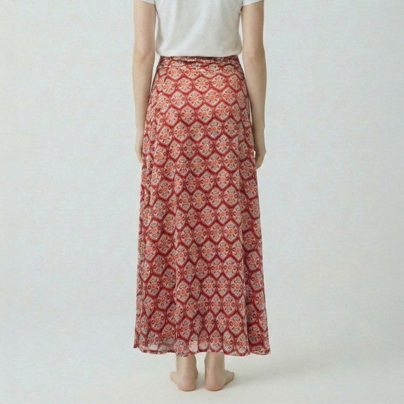 Jupe mulico bohemian rouge curel Femme LES TROPEZIENNES PAR M.BELARBI
