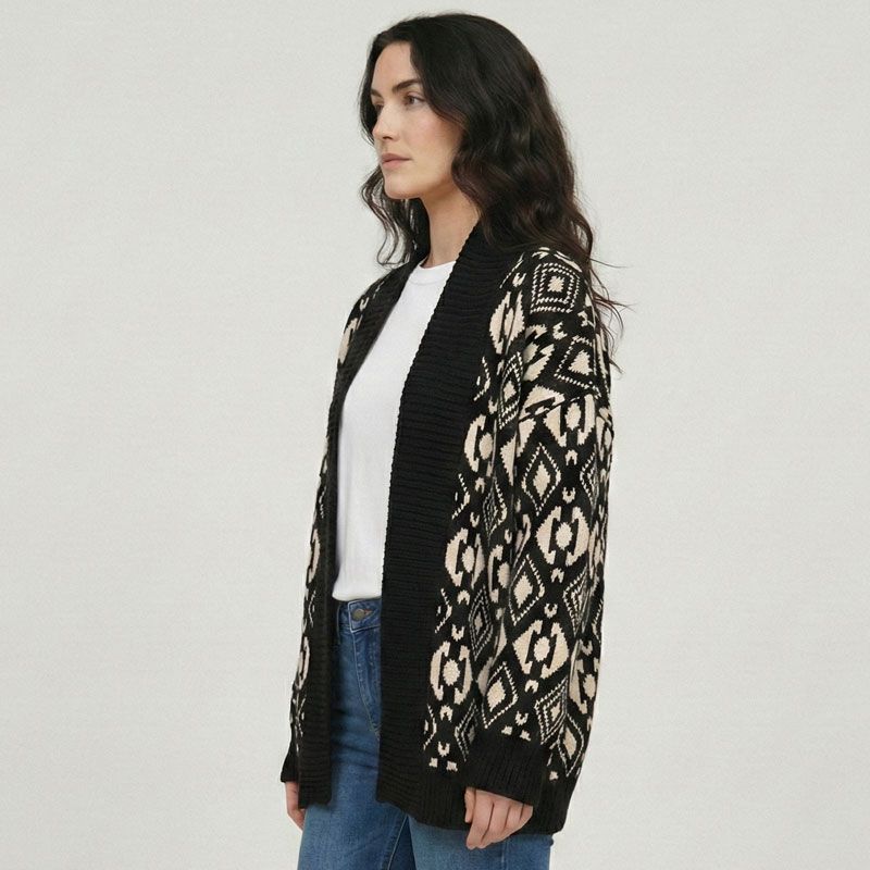 Cardigan ikat beige noir loukos Femme LES TROPEZIENNES PAR M.BELARBI