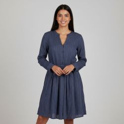 Robe juana manches longues ajustée avec liseré doré Femme LA PETITE ETOILE