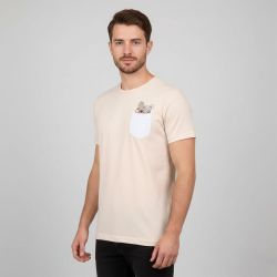 Tee shirt maddy avec poche colorée imprimé rose Homme BLAGGIO