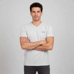 Tee shirt manches courtes col V texturé avec logo Homme GIANFRANCO FERRE