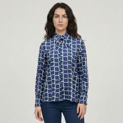 Chemise col avec ruban à nouer imprimé graphique malijai Femme LES TROPEZIENNES PAR M.BELARBI