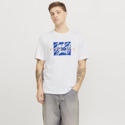 Tee shirt jwhcolton white 12298014 4502 Homme JACK & JONES