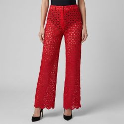 Pantalon rouge pepina brodé regular Femme LA PETITE ETOILE