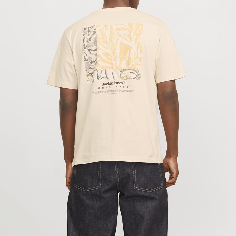 Tee shirt mc antique white jwhsplit 12297539 4502 Homme JACK & JONES