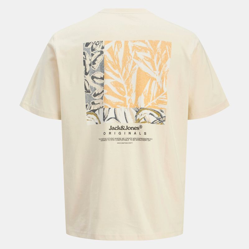 Tee shirt mc antique white jwhsplit 12297539 4502 Homme JACK & JONES