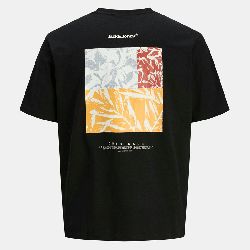 Tee shirt mc black jwhsplit 12297539 4502 Homme JACK & JONES