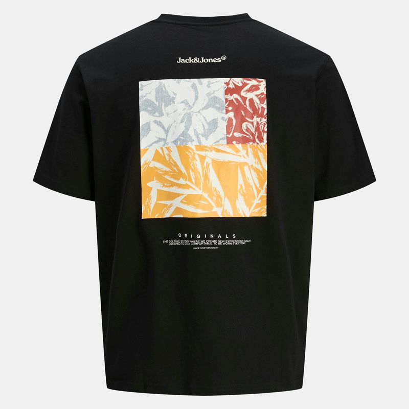 Tee shirt mc black jwhsplit 12297539 4502 Homme JACK & JONES