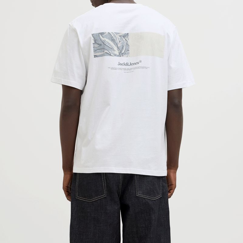 Tee shirt mc bright white jwhsplit 12297539 4502 Homme JACK & JONES