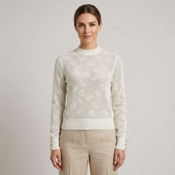 Pull rilia white sand maille crochetée Femme OBJECT