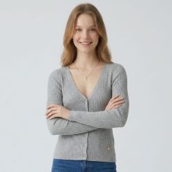 Gilet gris chine mina-m112511v3a Femme LA PETITE ETOILE