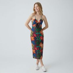 Robe midi hibiscus rolly-r202513v0a Femme LA PETITE ETOILE