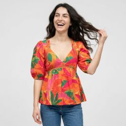 Blouse mc tropicolor bellona-b102513v0a Femme LA PETITE ETOILE