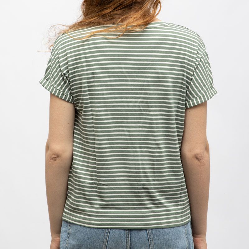 Tee shirt Issy col v à rayures Femme JDY