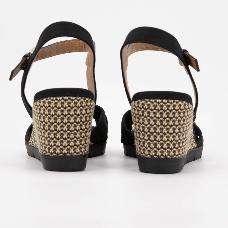 Sandales compensées en tissu avec logo à relief Femme TOM TAILOR