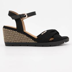 Sandales compensées en tissu avec logo à relief Femme TOM TAILOR