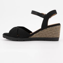 Sandales compensées en tissu avec logo à relief Femme TOM TAILOR