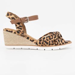 Sandales compensées imprimé léopard Femme TOM TAILOR