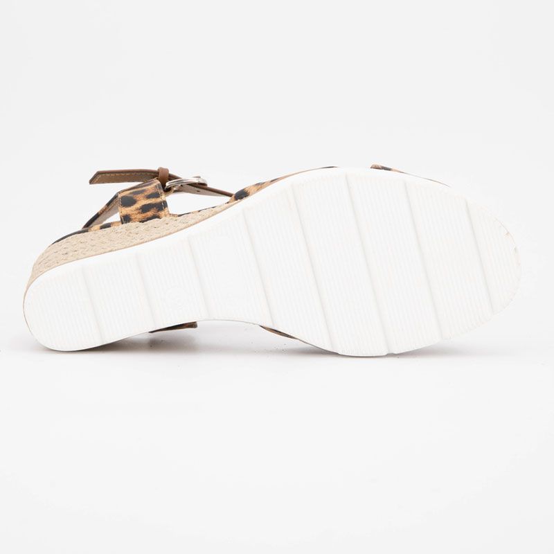 Sandales compensées imprimé léopard Femme TOM TAILOR