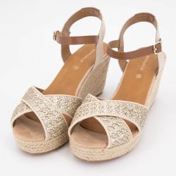 Sandales compensées espadrilles effet tissé Femme TOM TAILOR