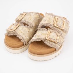 Mules double boucle tissu imprimé Femme MUSTANG