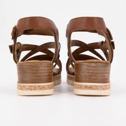 Sandales compensées à scratch motif serpent avec double boucle Femme MUSTANG