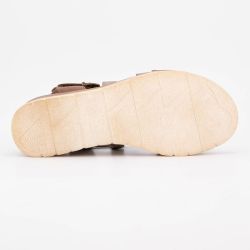 Sandales compensées à scratch motif serpent avec double boucle Femme MUSTANG