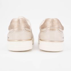 Baskets basses zippées avec lacets effet cuir lisse Femme MUSTANG