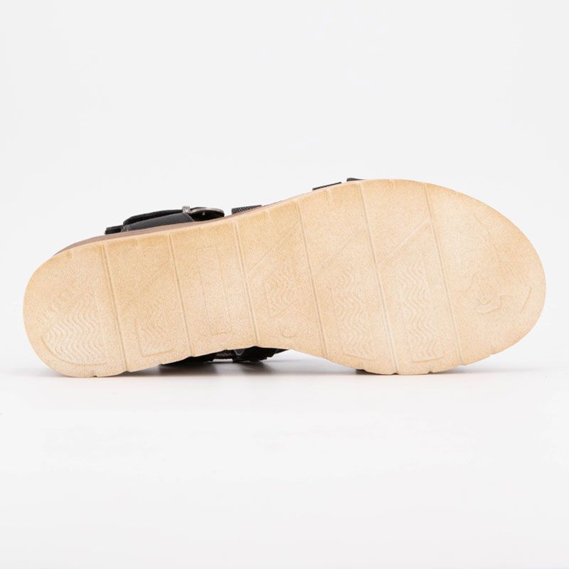 Sandales compensées à scratch motif serpent avec double boucle Femme MUSTANG