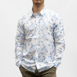 Chemise imprimee white blue cr-corneille-x12-wbl Homme CROSSBY