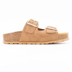 Mules double brides compensée en daim Femme I AM