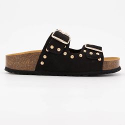 Mules semelle épaisse beige avec clous gold Femme I AM