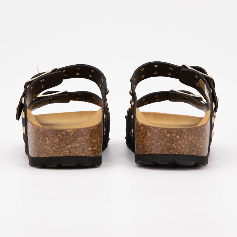 Mules semelle épaisse beige avec clous gold Femme I AM