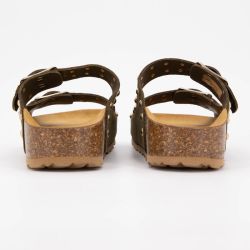 Mules semelle épaisse beige avec clous gold Femme I AM