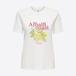 Tee shirt onlhenny cloud dancer amalfi 15327666 4539 Femme ONLY
