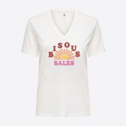 Tee shirt onlhenny cloud dancer bisous 15349151 4539 Femme ONLY