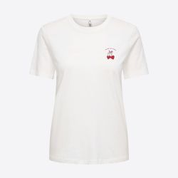 Tee shirt onlhenny cloud dancer sweet moments 15327666 4539 Femme ONLY