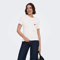 Tee shirt onlhenny cloud dancer watermelon 15327666 4539 Femme ONLY