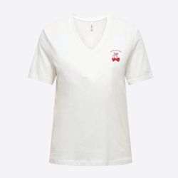 Tee shirt onlhenny cloud dancer selv love 15349151 4539 Femme ONLY