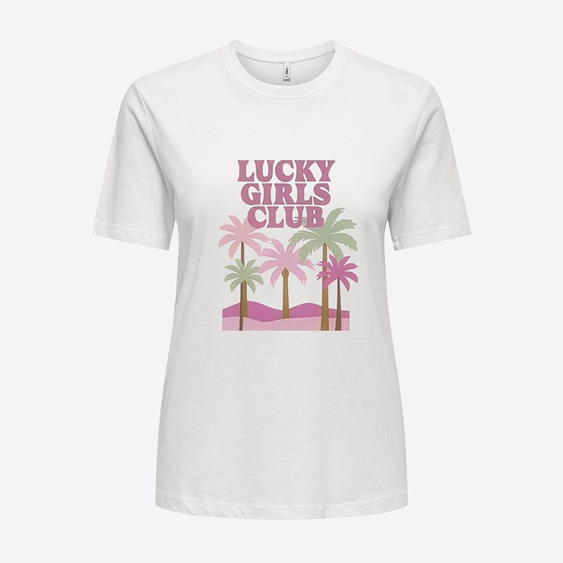 Tee shirt cloud dancer lucky onlhenny 15327666 4539 Femme ONLY