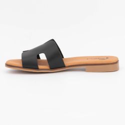 Mules basses cuir tan avellana Femme BIOSTOCK