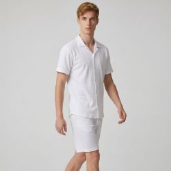 Ensemble chemisette short gaufré cordon dove Homme PANAME BROTHERS