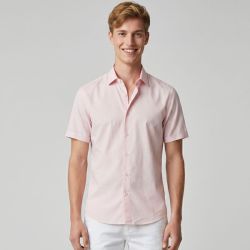 Chemise mc rose unie regular bill302mc Homme BILL TORNADE