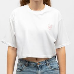 Tee shirt jxandrea bright white lovers club 12300104 4529 Femme JJXX