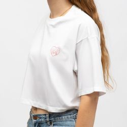 Tee shirt jxandrea bright white lovers club 12300104 4529 Femme JJXX