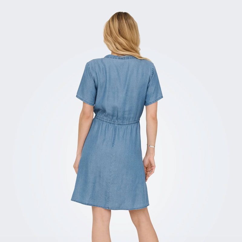 Robe courte col v jasper denim Femme JDY