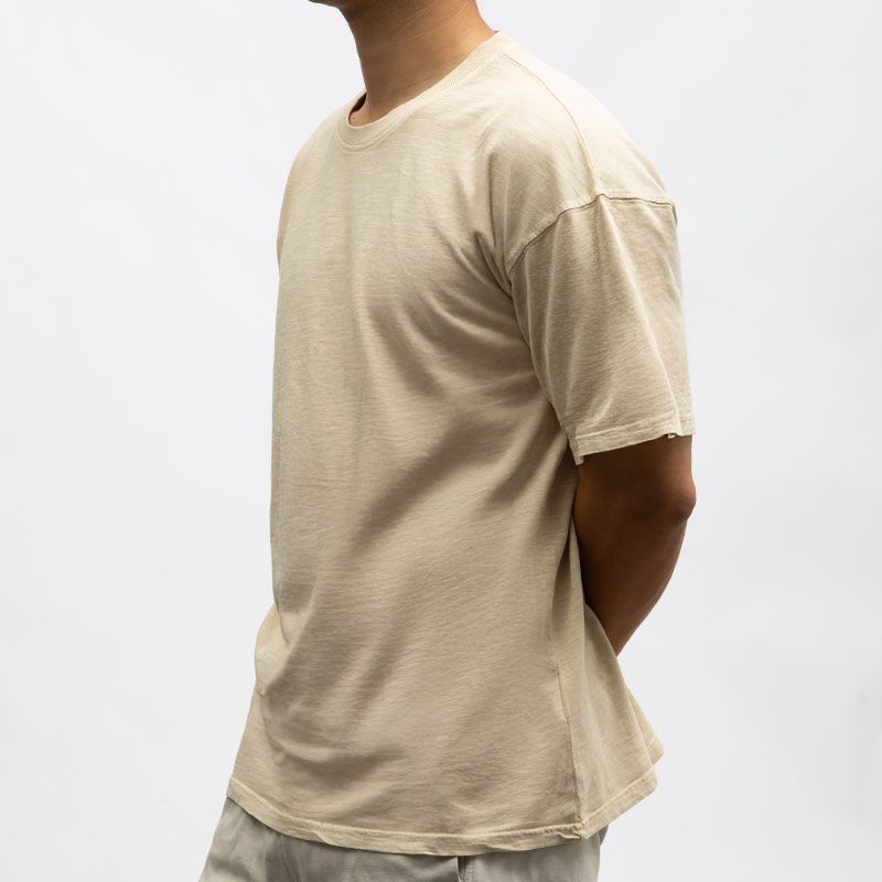 Tee shirt mc coton beige thomas-ds Homme PANAME BROTHERS