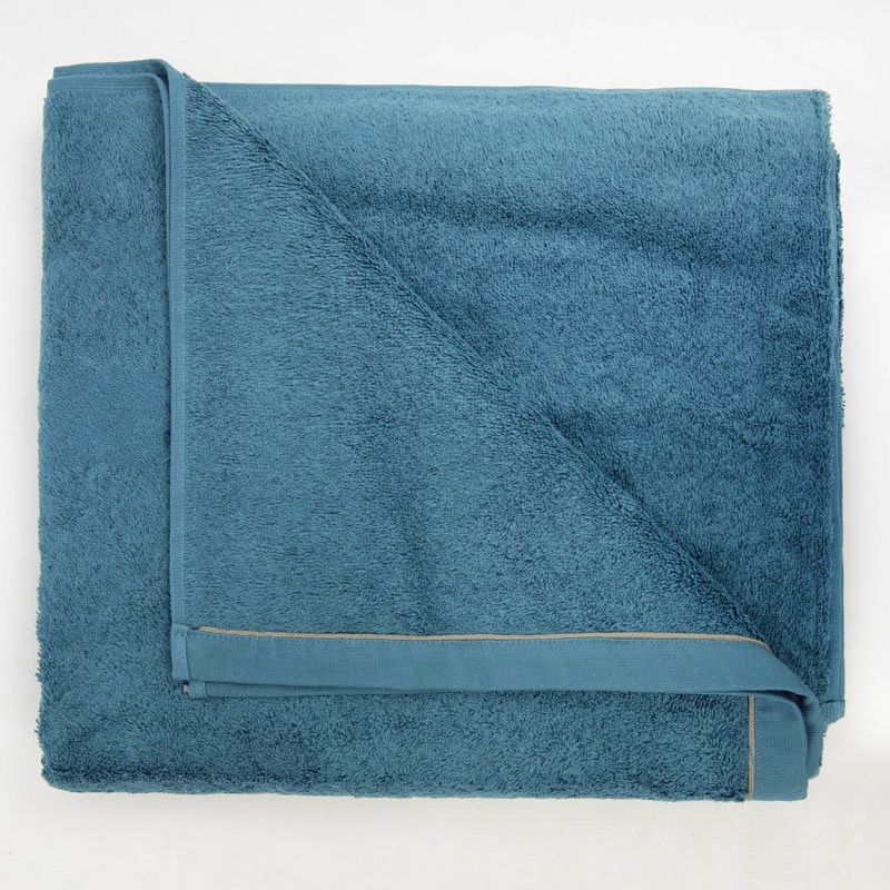Drap de bain eponge blue stone 100x150 serv100montecblu Mixte SUD ETOFFE